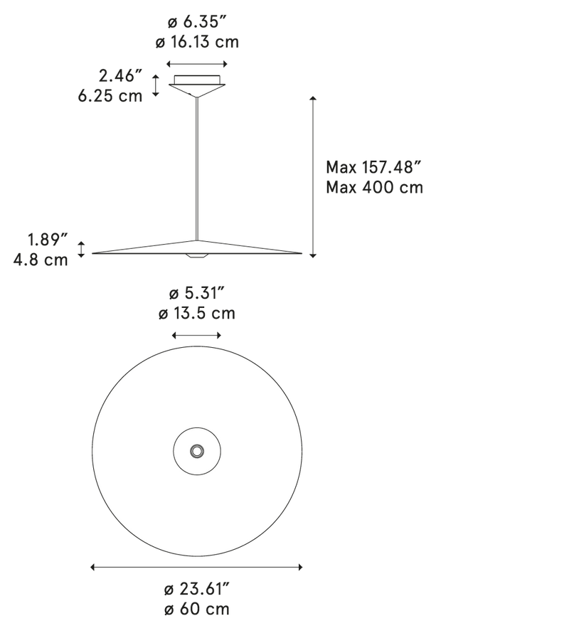 Ufo Sospensione Led diametro 60 cm. ruggine