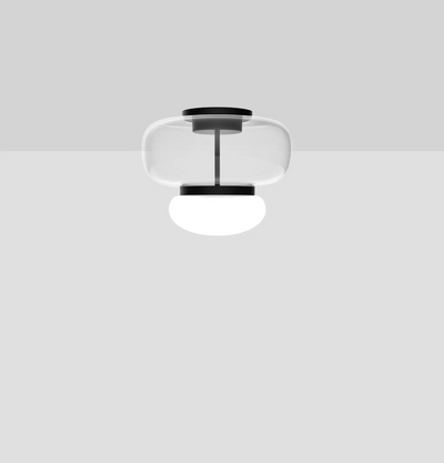 Faro PL P Plafoniera Lampada soffitto LED in vetro soffiato cristallo bianco