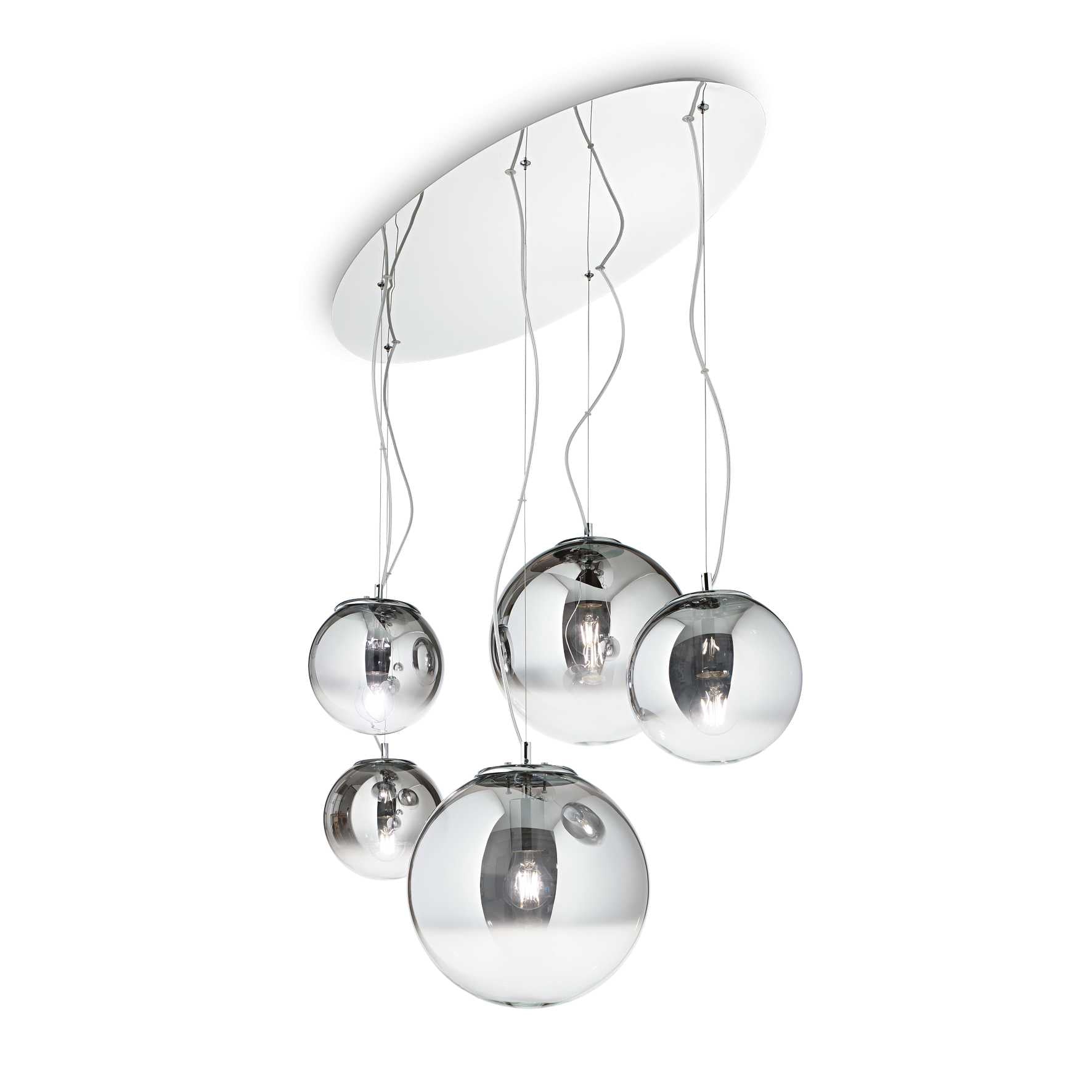 Lampada A Sospensione In Vetro Mercurio Sfumato KCO - Globo Moderno Mid-Century Per Cucina E Sala Da Pranzo