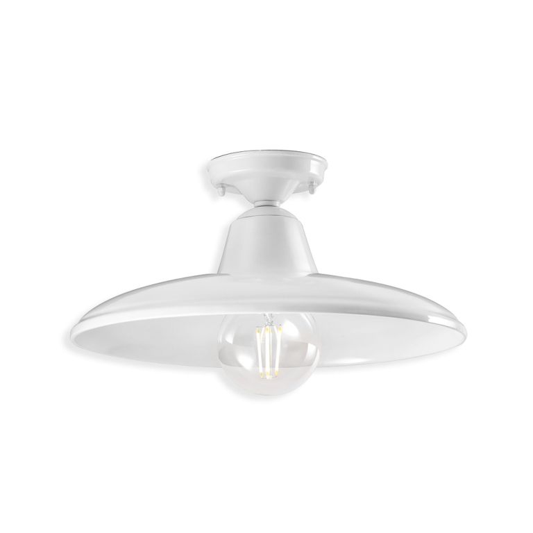 B&W C2333 Plafoniera lampada da soffitto ceramica decorata smalto bianco