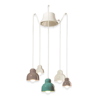 Berimbau C2608 lampadario sospensione ceramica decorata 5 luci