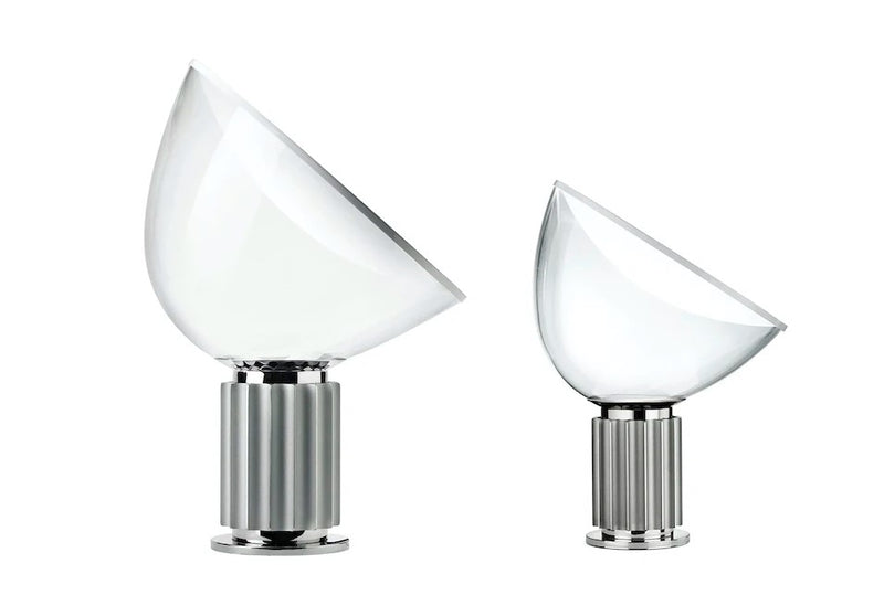 Taccia small Lampada da tavolo Led diffusore vetro con base argento