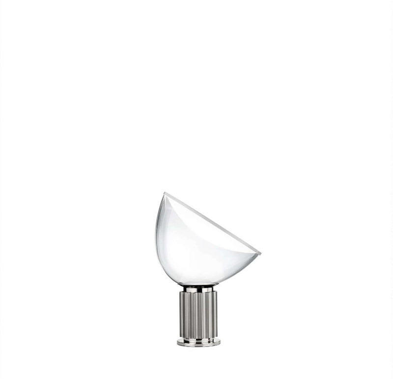Taccia small Lampada da tavolo Led diffusore vetro con base argento