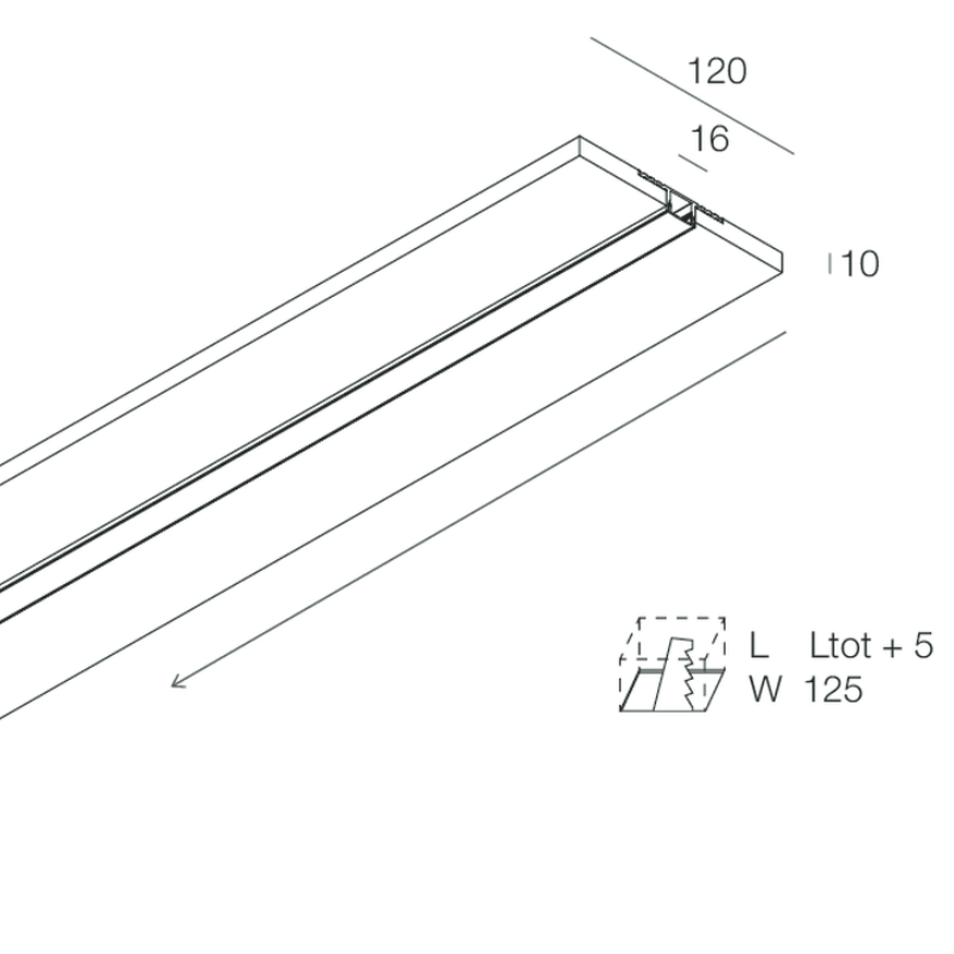 L-16 LOW Profilo Lineare Cartoon Light 16 mm per Strip LED