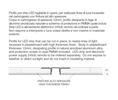 L-16 LOW Profilo Lineare Cartoon Light 16 mm per Strip LED
