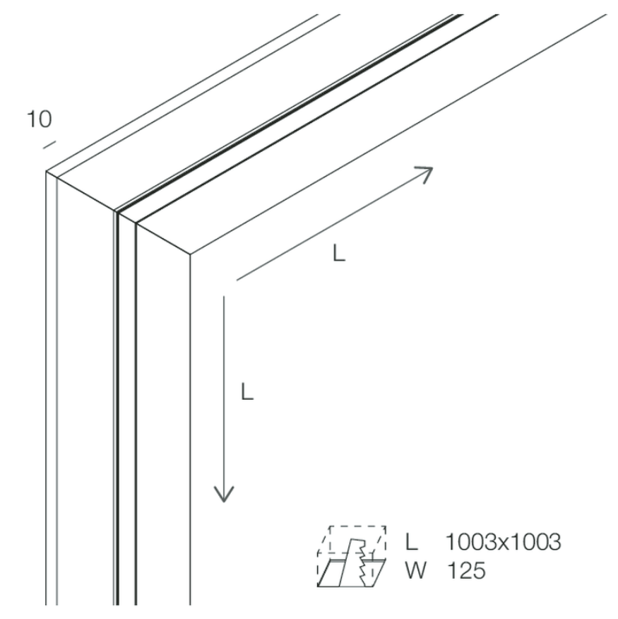 L-16 LOW Profilo Angolare 90° parete-soffitto Cartoon Light 16 mm per Strip LED