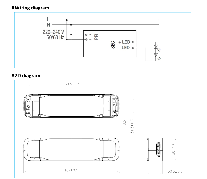 Strip led driver on-off 060w 24vdc