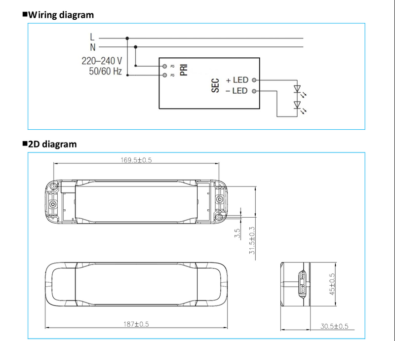 Strip led driver on-off 060w 24vdc