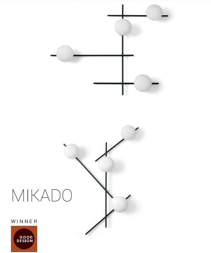 Mikado pl4 Lampada parete soffitto nero opaco con diffusore vetro bianco