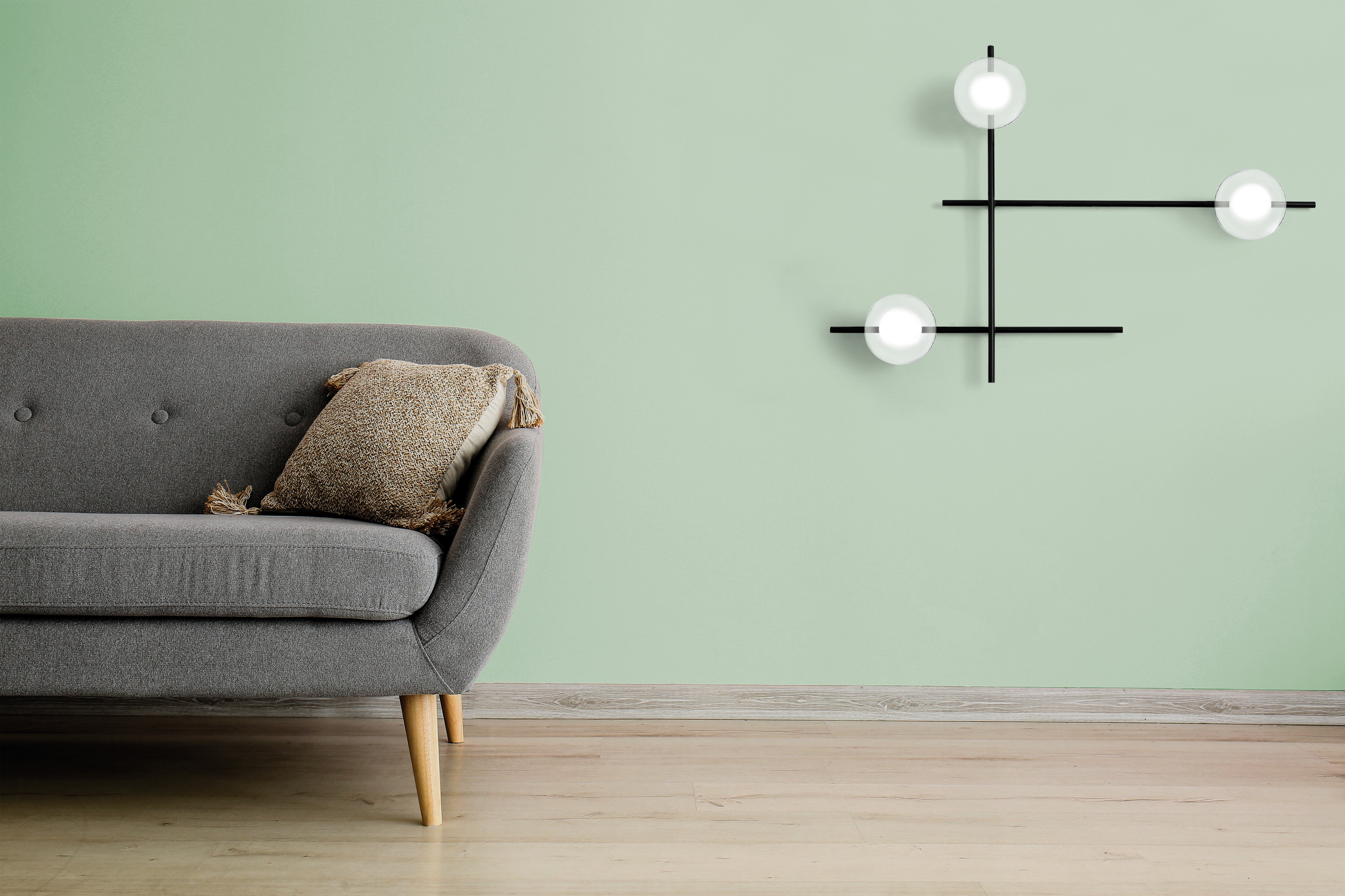 Mikado pl3 Lampada parete soffitto nero opaco con diffusore vetro borosilicato