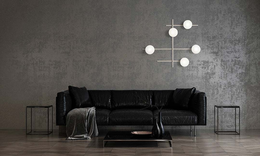 Mikado pl5 Lampada parete soffitto cipria opaco con diffusore vetro bianco