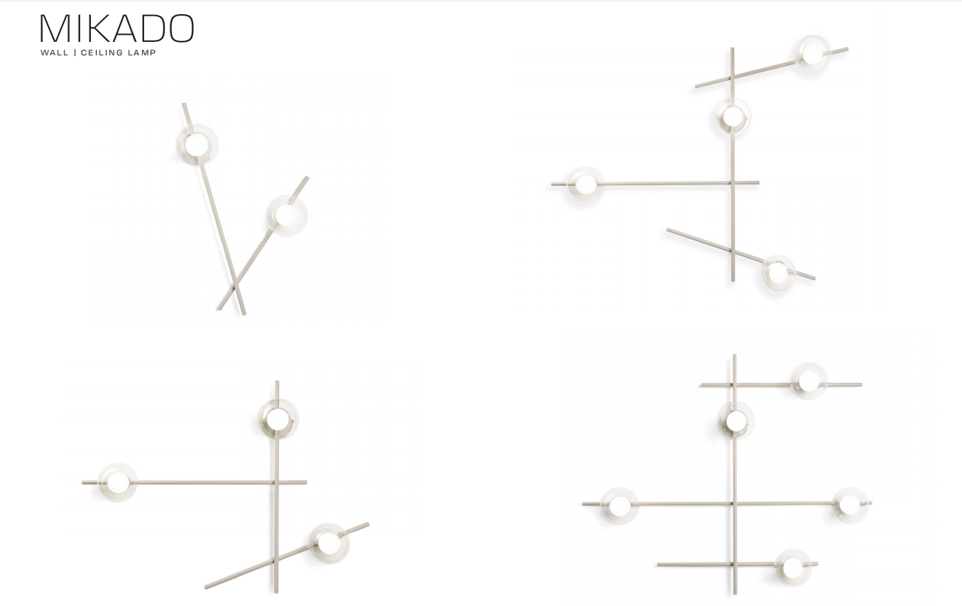Mikado pl3 Lampada parete soffitto cipria opaco con diffusore vetro borosilicato