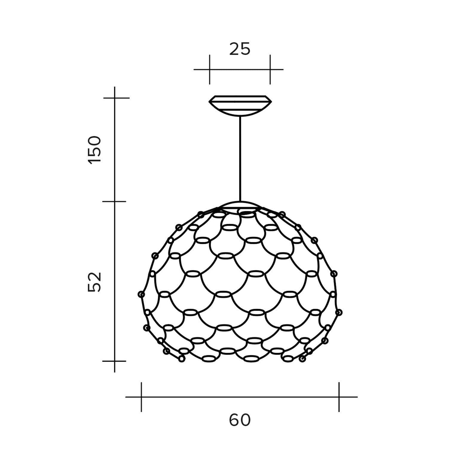 Lamoi sospensione media Led 72W nero opaco On/Off