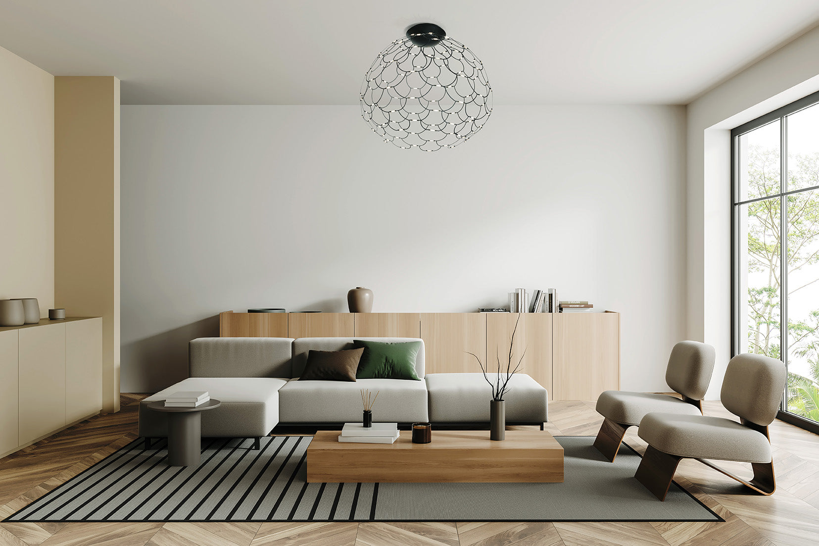 Lamoi soffitto grande Led 99W cromo On/Off