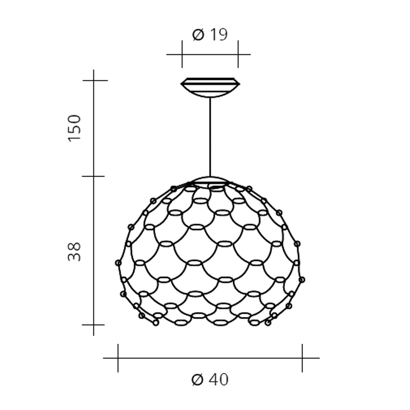 Lamoi sospensione piccola Led 49W nero opaco On/Off