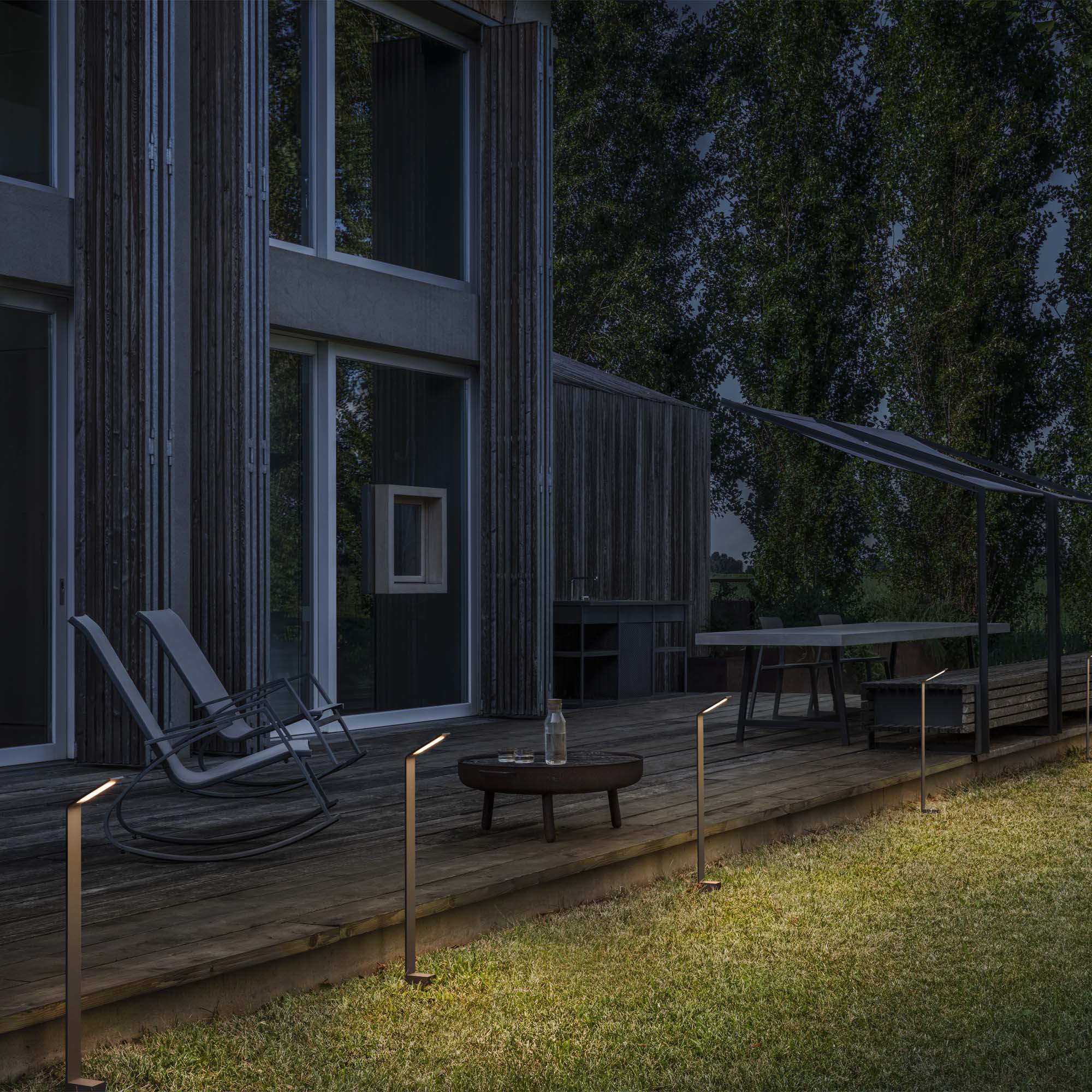 Agos pt h80 3000k lampada da terra per esterno nero