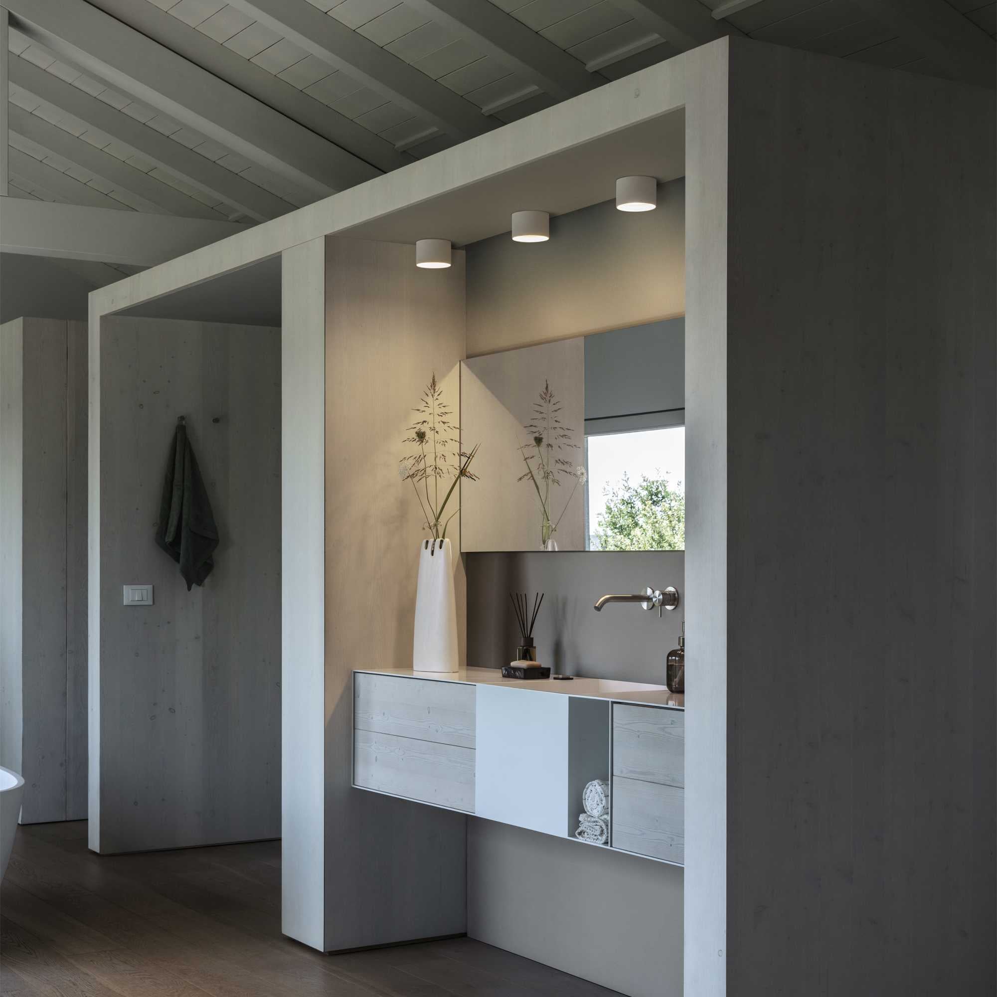 Spike pl1 round Lampada da soffitto in metallo nero