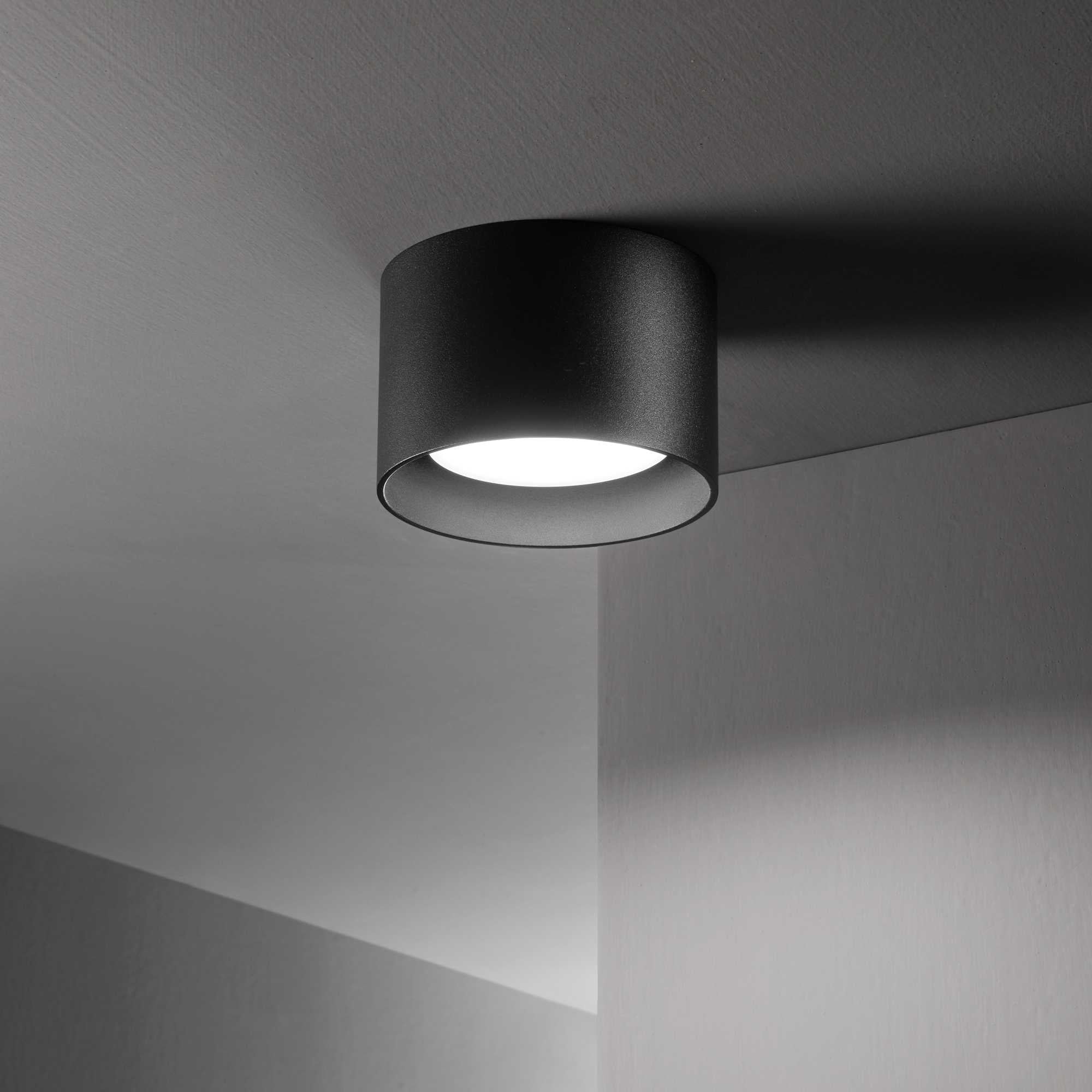 Spike pl1 round Lampada da soffitto in metallo bianco