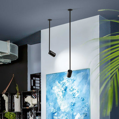 Galileo fi h46 Faretto orientabile semi-incasso con stelo nero
