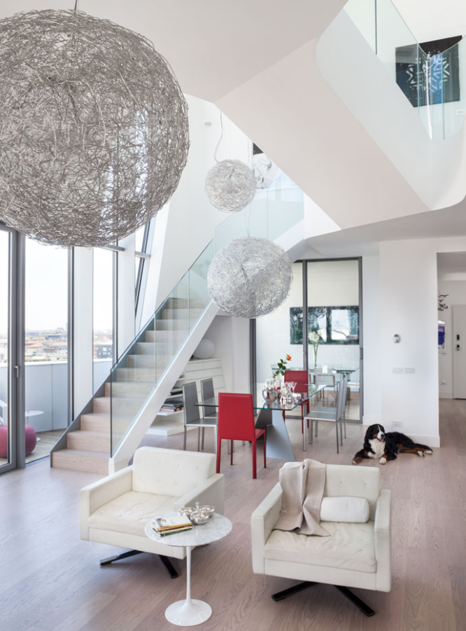 Fil de Fer Lampadario Sospensione sfera filo in alluminio