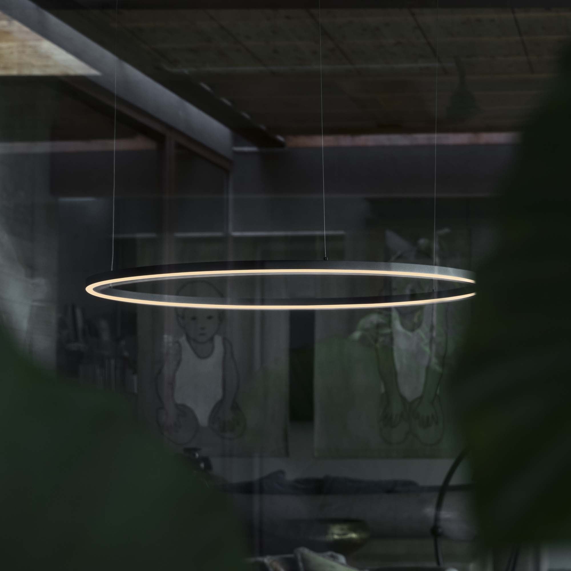Oracle slim sp d50 round 3000k Dali-Push lampadario sospensione led nero