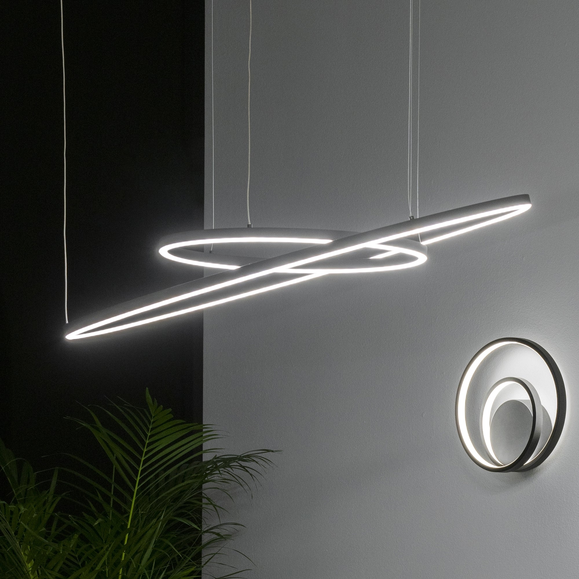 Oracle slim sp d50 round 3000k Dali-Push lampadario sospensione led nero