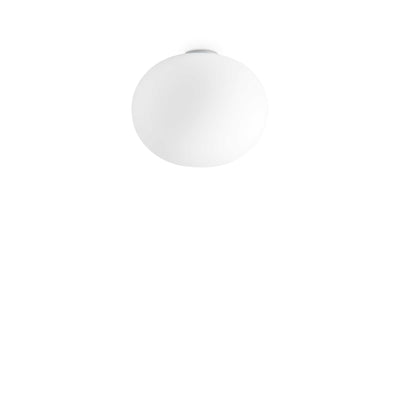 Cotton pl1 d40 Plafoniera lampada da soffitto in vetro soffiato bianco Ø 40 cm.