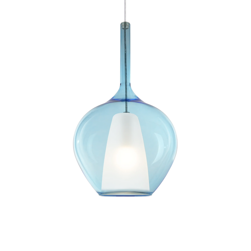 Kalique sp1-1 d28 Sospensione in vetro borosilicato azzurro