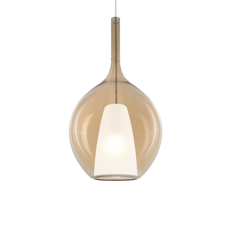 Kalique sp1-2 d28 Sospensione in vetro borosilicato ambra