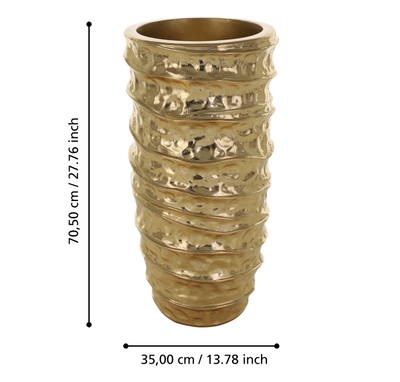 MOMBETSU Vaso in policarbonato oro H 70 cm.