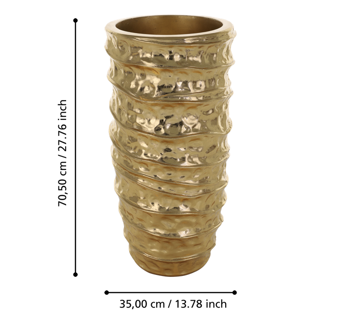 MOMBETSU Vaso in policarbonato oro H 70 cm.