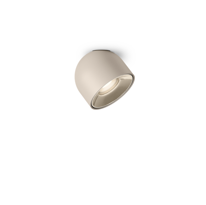Plusminus Solo spot-light led Ø10 cm. con ottica stretta orientabile Pulsante 1-10V Beige