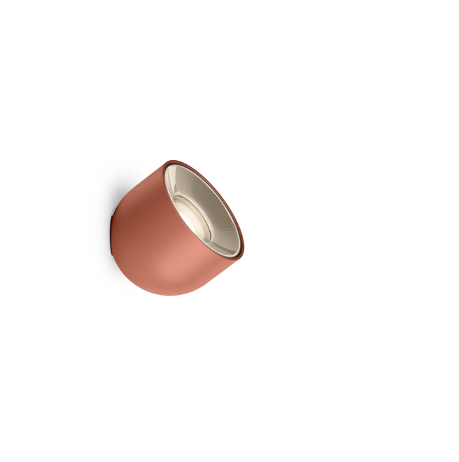 Plusminus Solo spot-light led Ø10 cm. con ottica stretta orientabile On/Off Terra Red