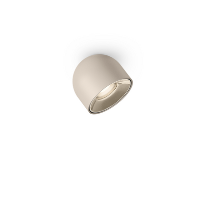 Plusminus Solo spot-light led Ø10 cm. con ottica media orientabile Pulsante 1-10V Beige