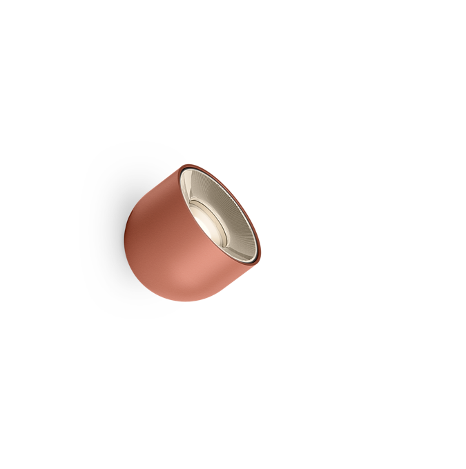 Plusminus Solo spot-light led Ø10 cm. con ottica media orientabile Pulsante 1-10V Terra Red