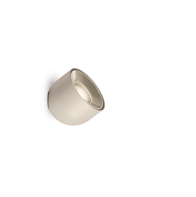 Plusminus Solo spot-light led Ø10 cm. con ottica ampia orientabile On/Off Beige