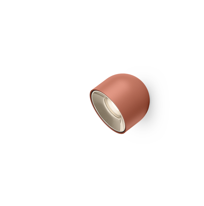 Plusminus Solo spot-light led Ø10 cm. con ottica ampia orientabile On/Off Terra Red