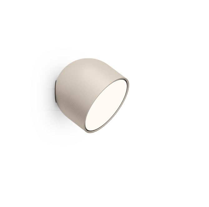 Plusminus Solo spot-light led Ø10 cm. con ottica diffusa orientabile On/Off Beige