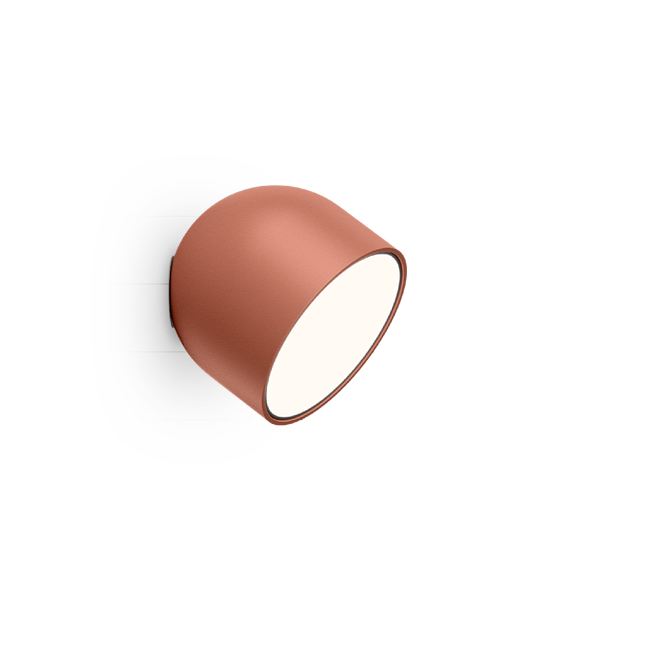 Plusminus Solo spot-light led Ø10 cm. con ottica diffusa orientabile Pulsante 1-10V Terra Red