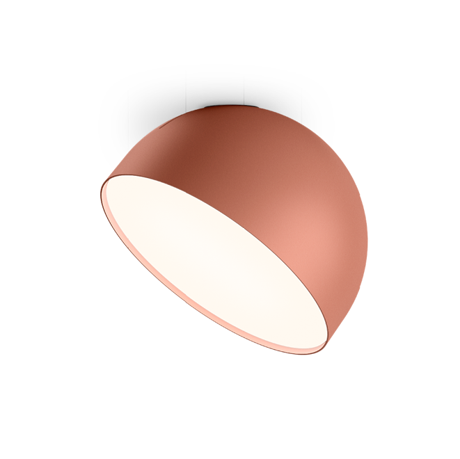 Plusminus Solo spot-light led Ø30 cm. con ottica diffusa orientabile On/Off Terra Red