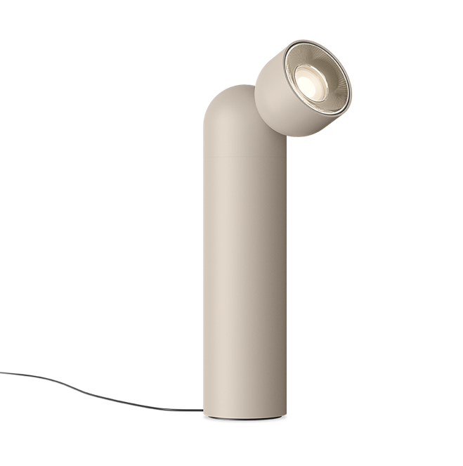 Plusminus Solo lampada terra spot-light led Ø10 cm. con ottica media orientabile Push Beige