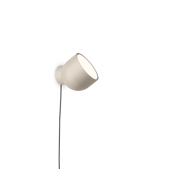 Plusminus Solo spot-light led Ø10 cm. con spina ottica diffusa orientabile Push Beige