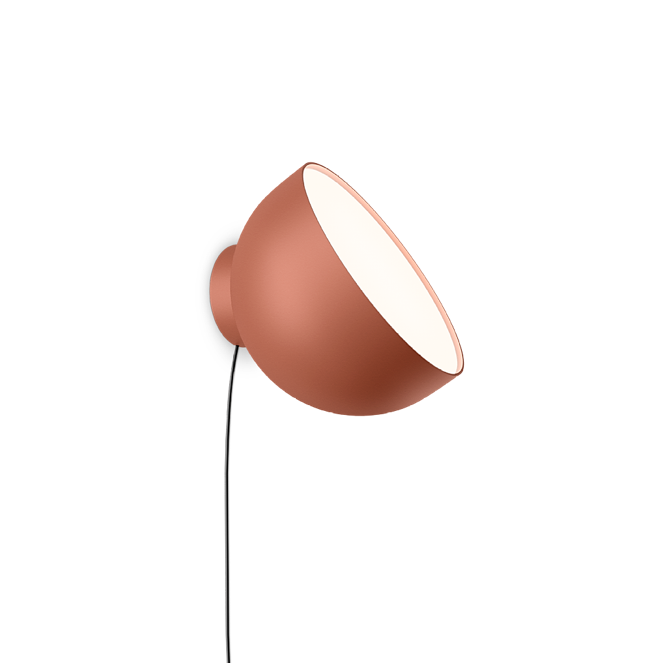 Plusminus Solo spot-light led Ø20 cm. con spina ottica diffusa orientabile Push Terra Red