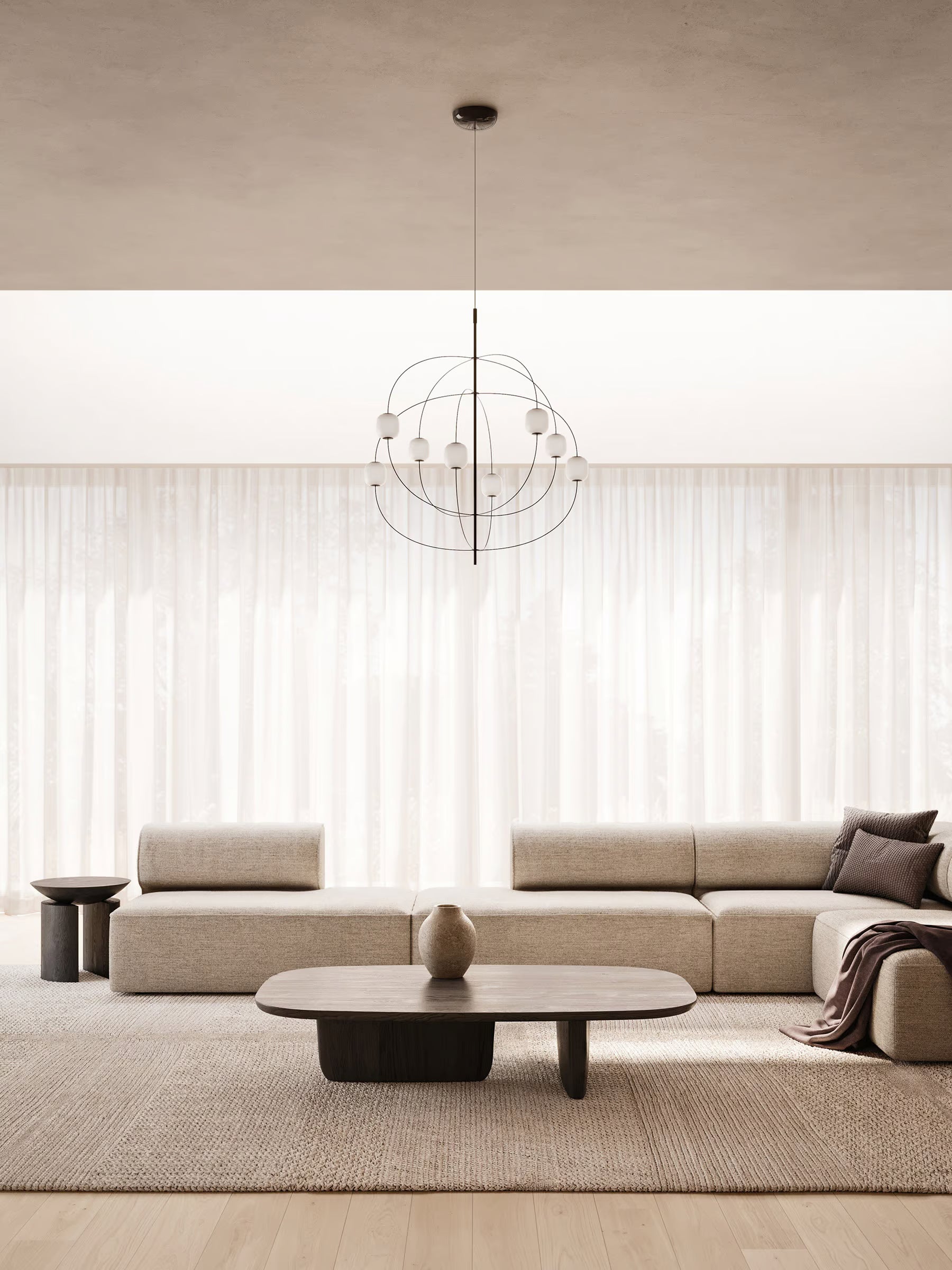 Axia Sospensione Led in acciaio bronzo lucido e vetro dimmer Triac