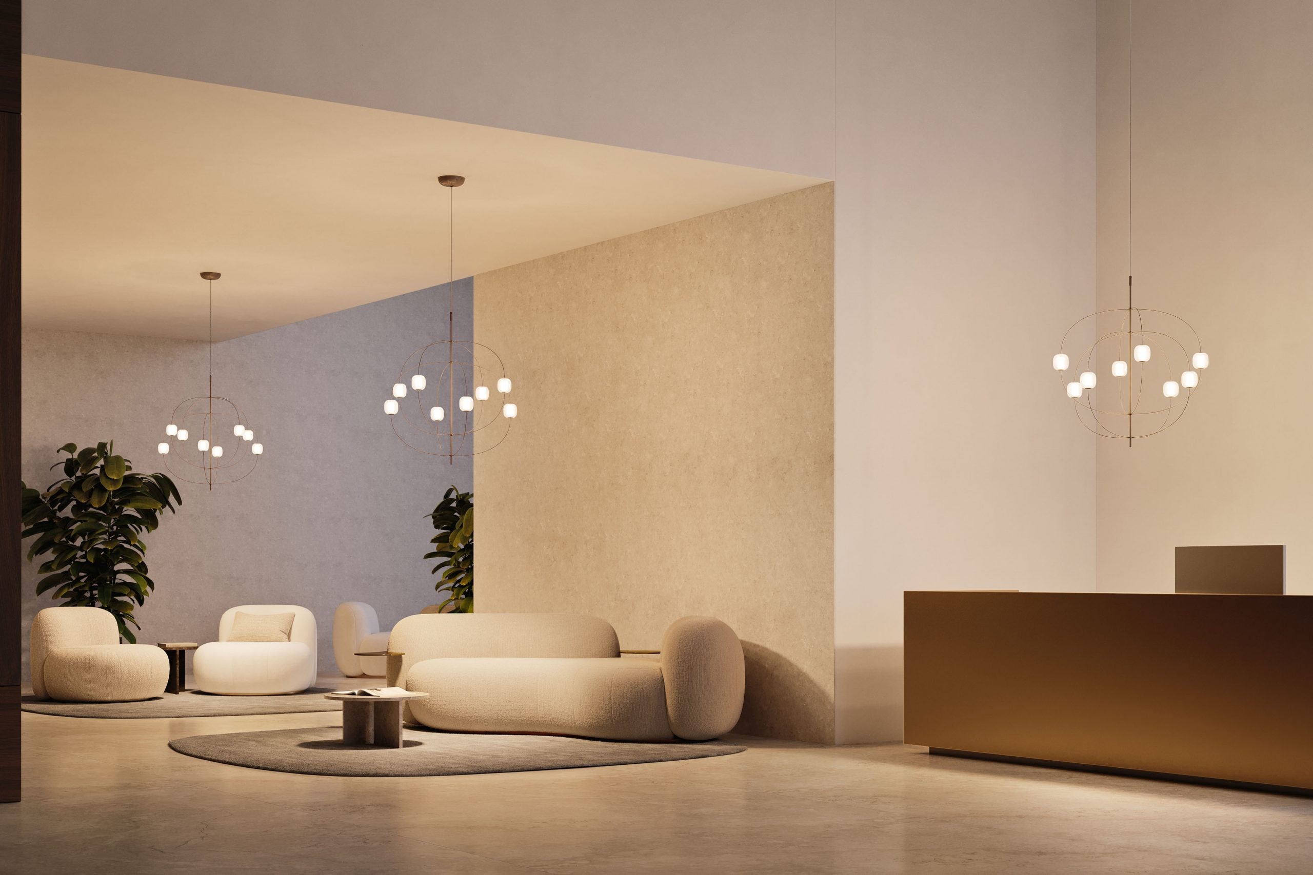 Axia Sospensione Led in acciaio bronzo lucido e vetro dimmer Triac