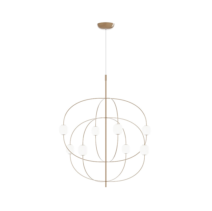 Axia Sospensione Led in acciaio bronzo lucido e vetro dimmer Triac