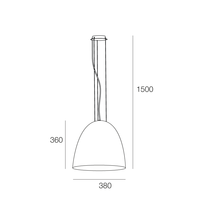 Calimero M Sospensione da interno Ø38 cm. Light Grey