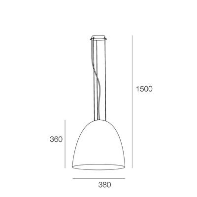 Calimero M Sospensione da interno Ø38 cm. Light Grey