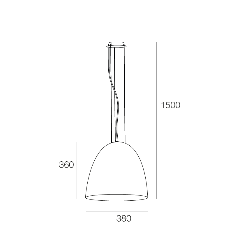 Calimero M Sospensione da interno Ø38 cm. Dark Grey