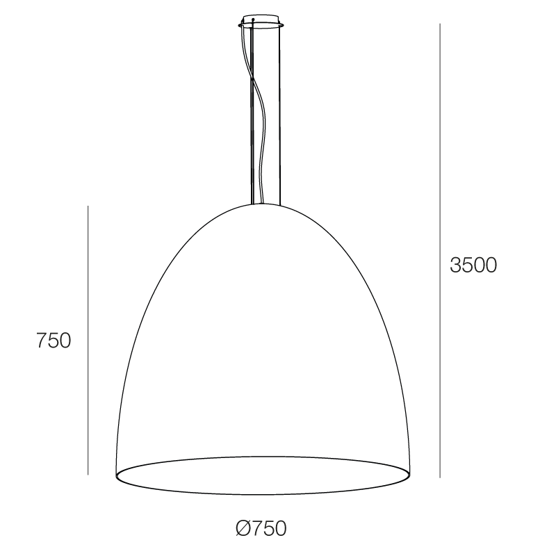 Calimero XL Sospensione da interno Ø75 cm. Dark Grey